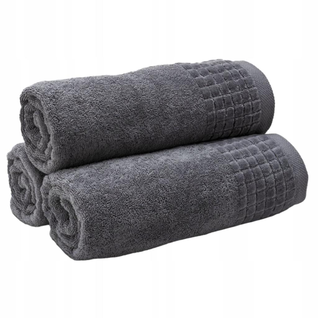 Bath Towel Cotton Terry Thick Absorbent 50x100 cm Gray Polish