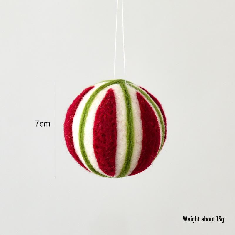 NUCHI Handmade Wool Felt Irregular Christmas Tree Ball Decorations