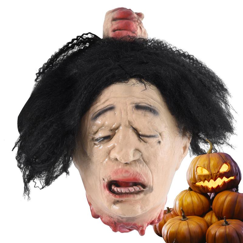 Broken Head Haunted House Secret Room Escape Simulation Human Head Movie Horror Severed Head Creative Trick Prop Halloween Decor