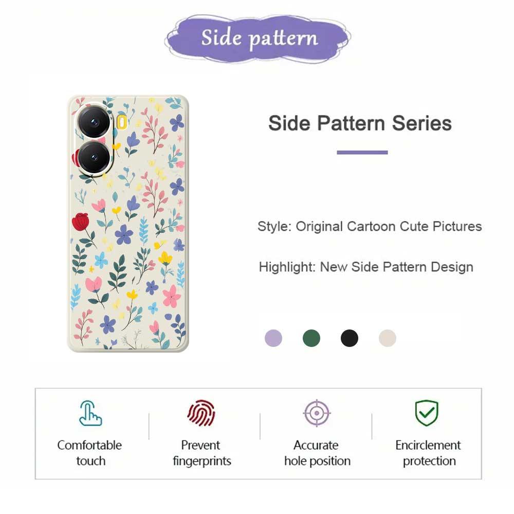 For Xiaomi Redmi Turbo 4 5G/Poco X7 Pro 5G Case Colorful Flower Branches Pattern Printing Straight Edge TPU Phone Back Cover