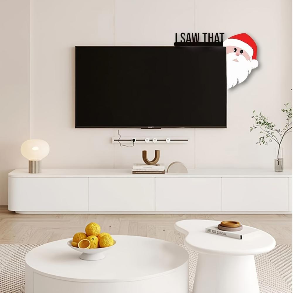 FESTIVE CHRISTMAS DOORFRAMES DECORATION: Father Christmas says ‘I see you’ Easy to install - suitable for home, kitchen etc.