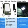 Solar USB Rechargeable Clip-On Camping Light, Waterproof LED Tent Lamp 3 Brightness Modes Portable Outdoor Lantern for Hiking Fishing Emergency