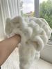 Unisex White Snood Scarf: Luxurious Imitation Rabbit Fur, Soft, Warm, and Versatile for Winter