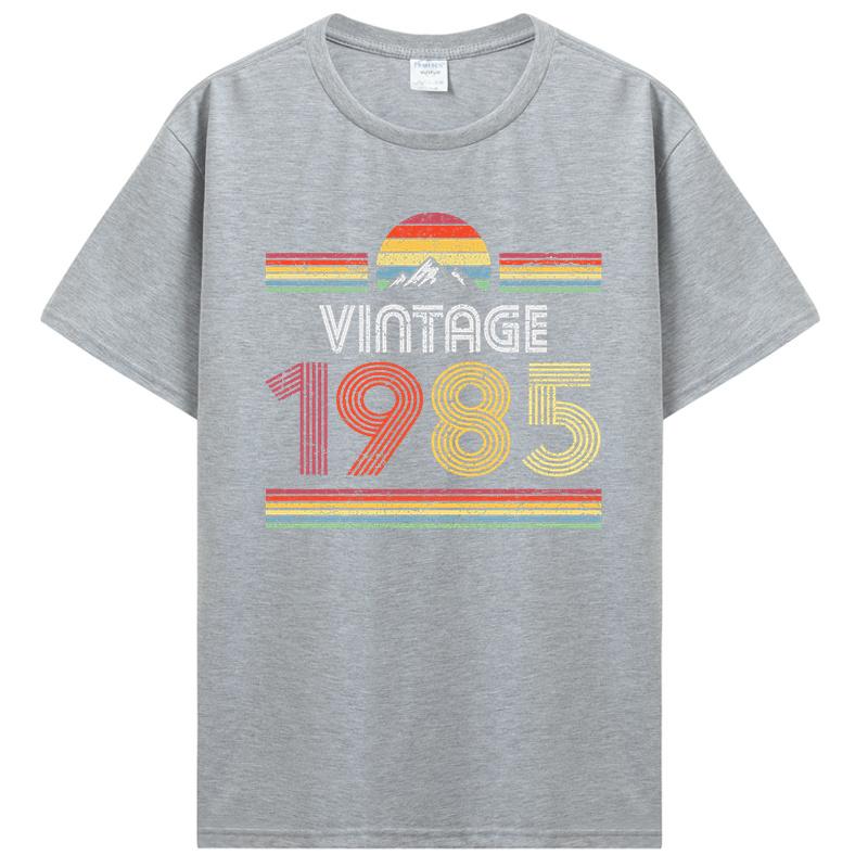 1985 Vintage Γεννημένος 1985 Ρετρό Δώρα Γενεθλίων Για Άνδρες Γυναίκες Ανδρικό T-shirt Καλοκαιρινά Βαμβακερά T-shirts Streetwear