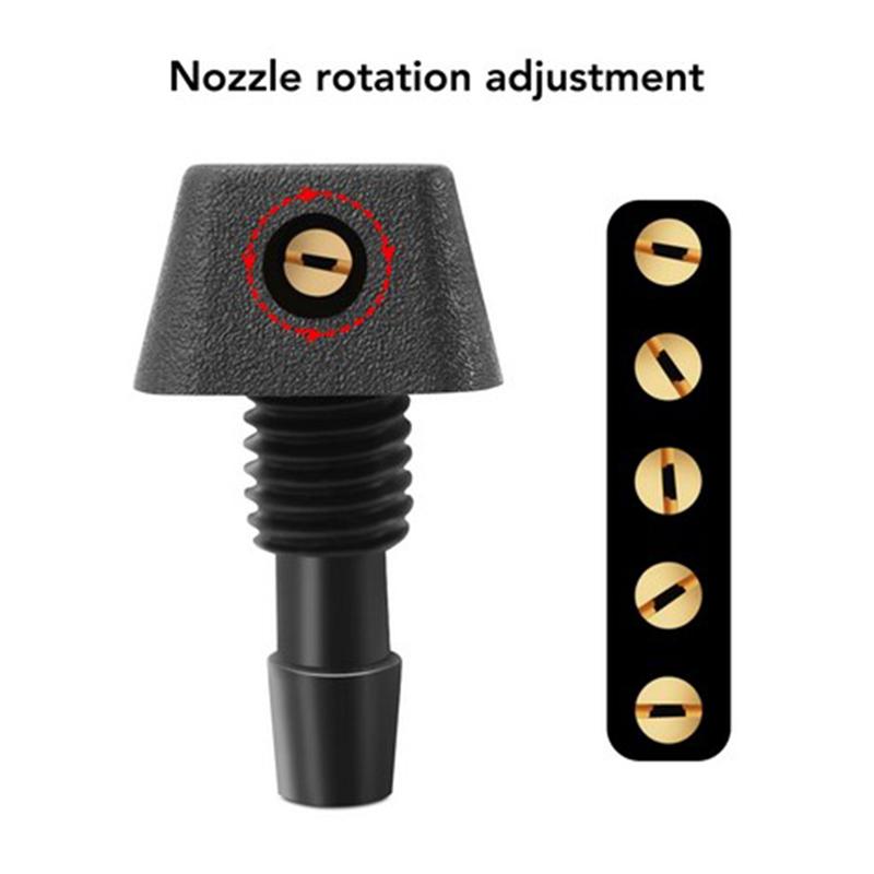 2-piece Set Of Universal Car Windshield Washer Nozzles—easy To Install, Adjustable Spray Angle, And Includes Protective Covers