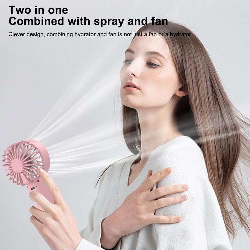 Humidifying Water Replenishing Handheld Spray Fan Fast Charging Convenient Desktop Usb Charging Mini Handheld Fan