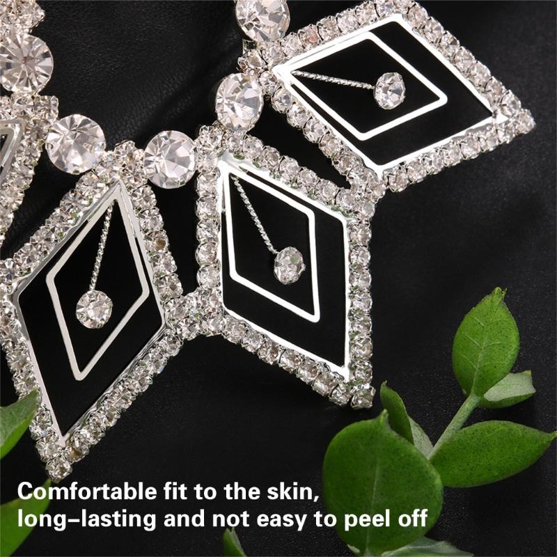 Rhinestones Pasties Crystal Breast Covers Body Jewelry Breast Pasties Chest Stickers Body Chain for Raves Clubwears Gift
