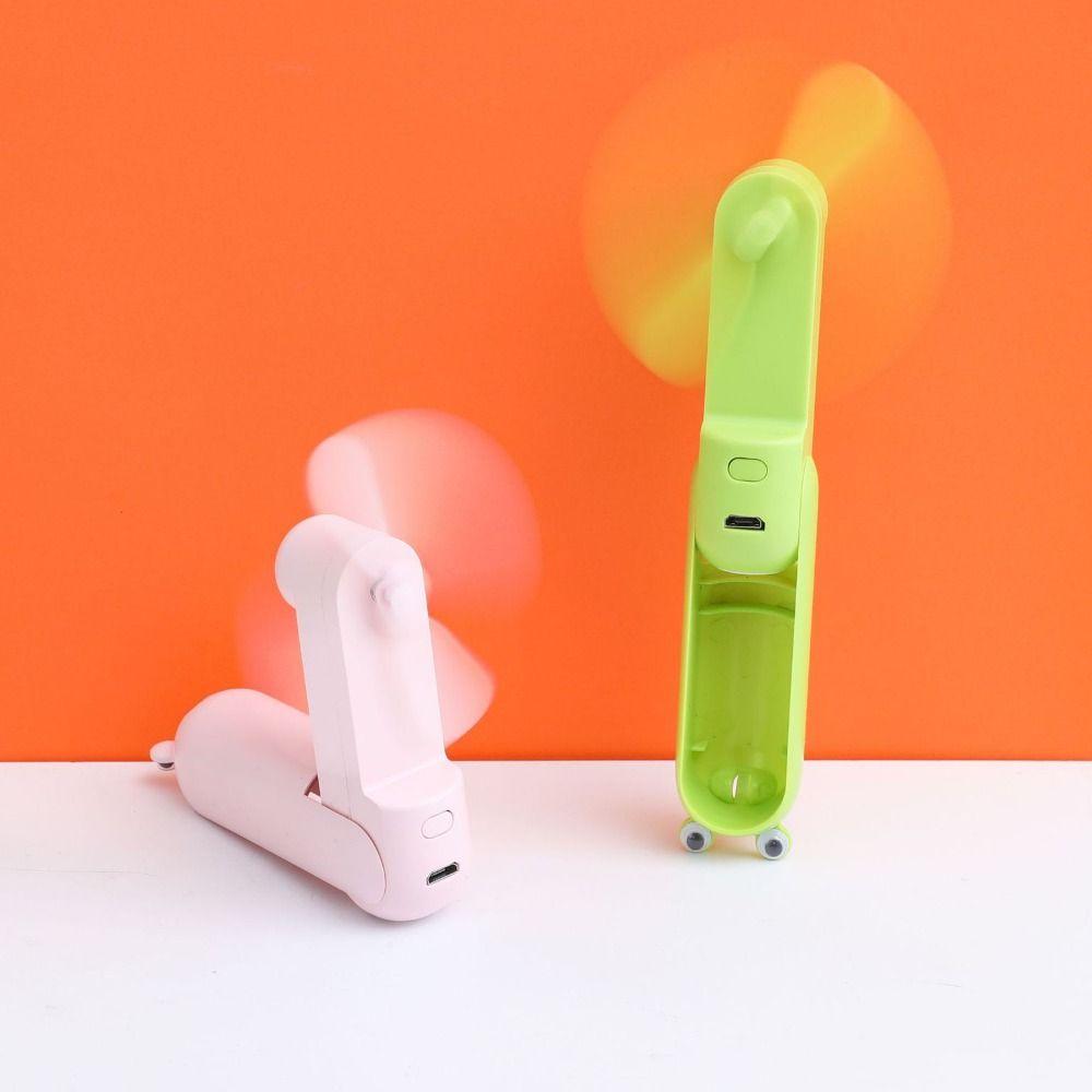 USB Charge Mini Folding Fan Lightweight Handheld Fan Portable Keychain Fan  Camping