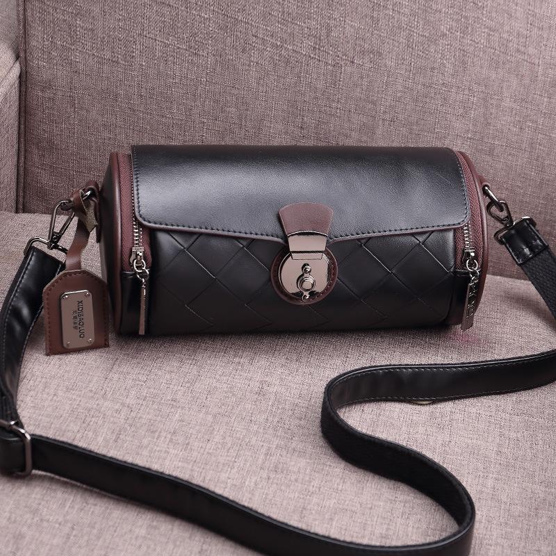 

Johnature Модная сумка-подушка Boston, ретро-сумки через плечо с клетчатым узором, женская универсальная сумка чёрный