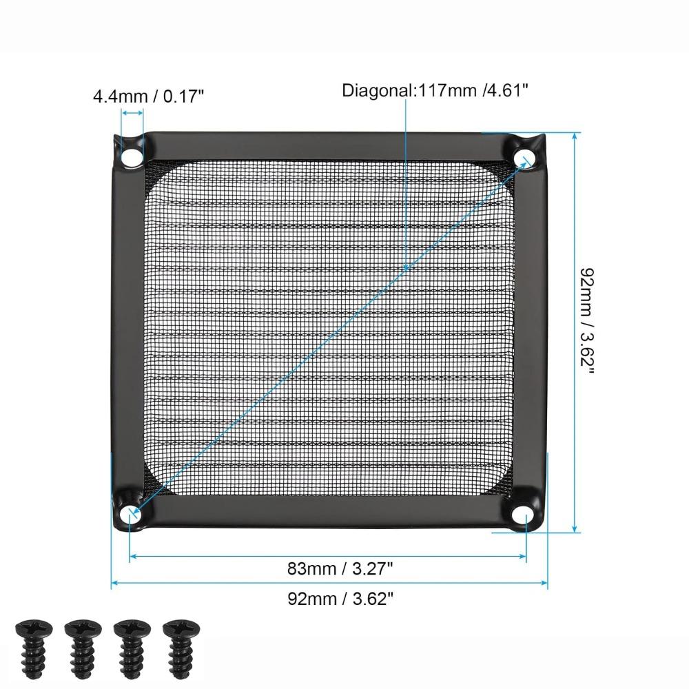 Anti Rust Computer Fan Filter Grills Aluminum with Screws Dust Cover Silver Black Dust Filter Cover Computer Cooling