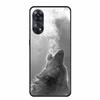 For Oppo Reno8 T 4G Case Luxury Tempered Glass Back Cover Hard Case For Reno8 T 4G 6.43" Capa Funda Animal Vividly Coque Wolf