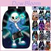 Stylowy czarny plecak szkolny Undertale Sans z gładkim zamkiem błyskawicznym i łatwym do czyszczenia materiałem