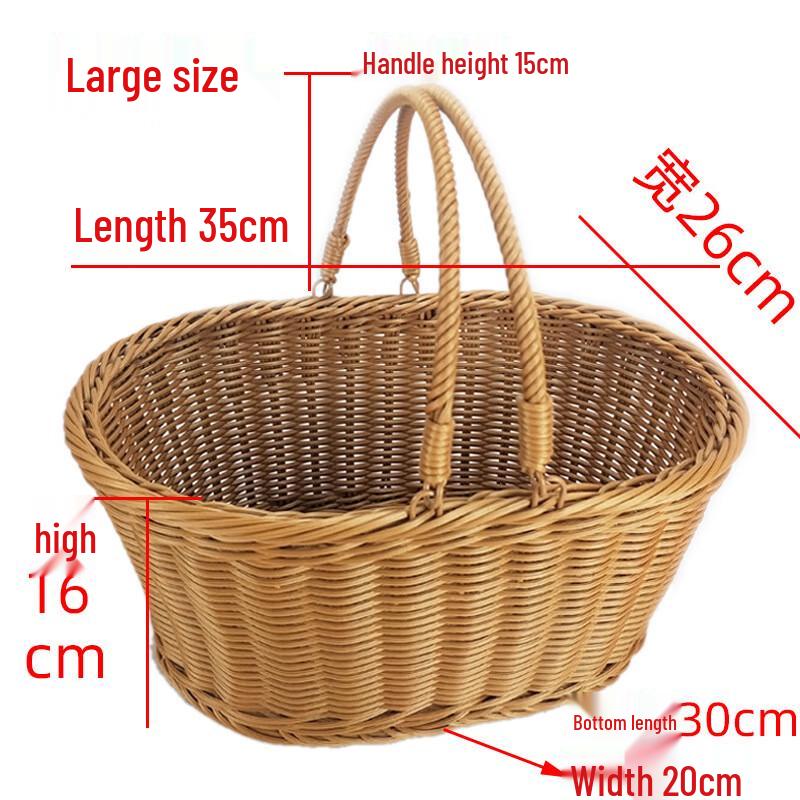 

Плетеная из ротанга корзина для хранения и пикника Small (35x25x16cm)