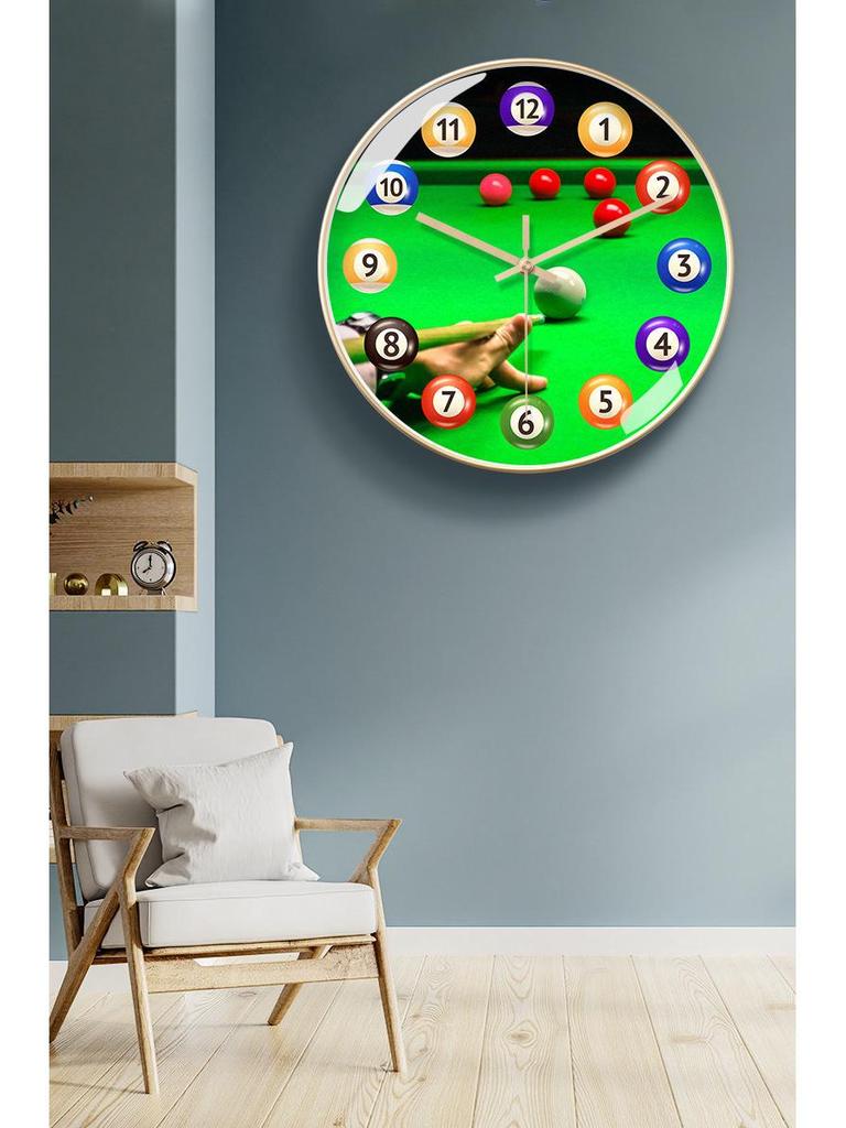 Orologio da Parete Artistico Radiocomandato per Sale Biliardo & Tennis Tavolo – Nessuna Installazione Richiesta