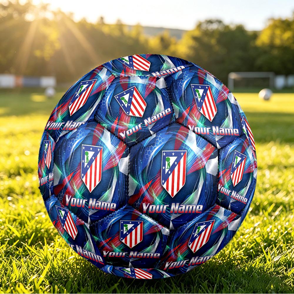 Personalized Size 5 Football Atletico Madrid Pattern Outdoor Game Sports Ball Gift