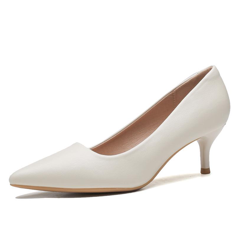 2025 Spring/Autumn Women's White Stiletto High Heels – Elegant and Comfortable