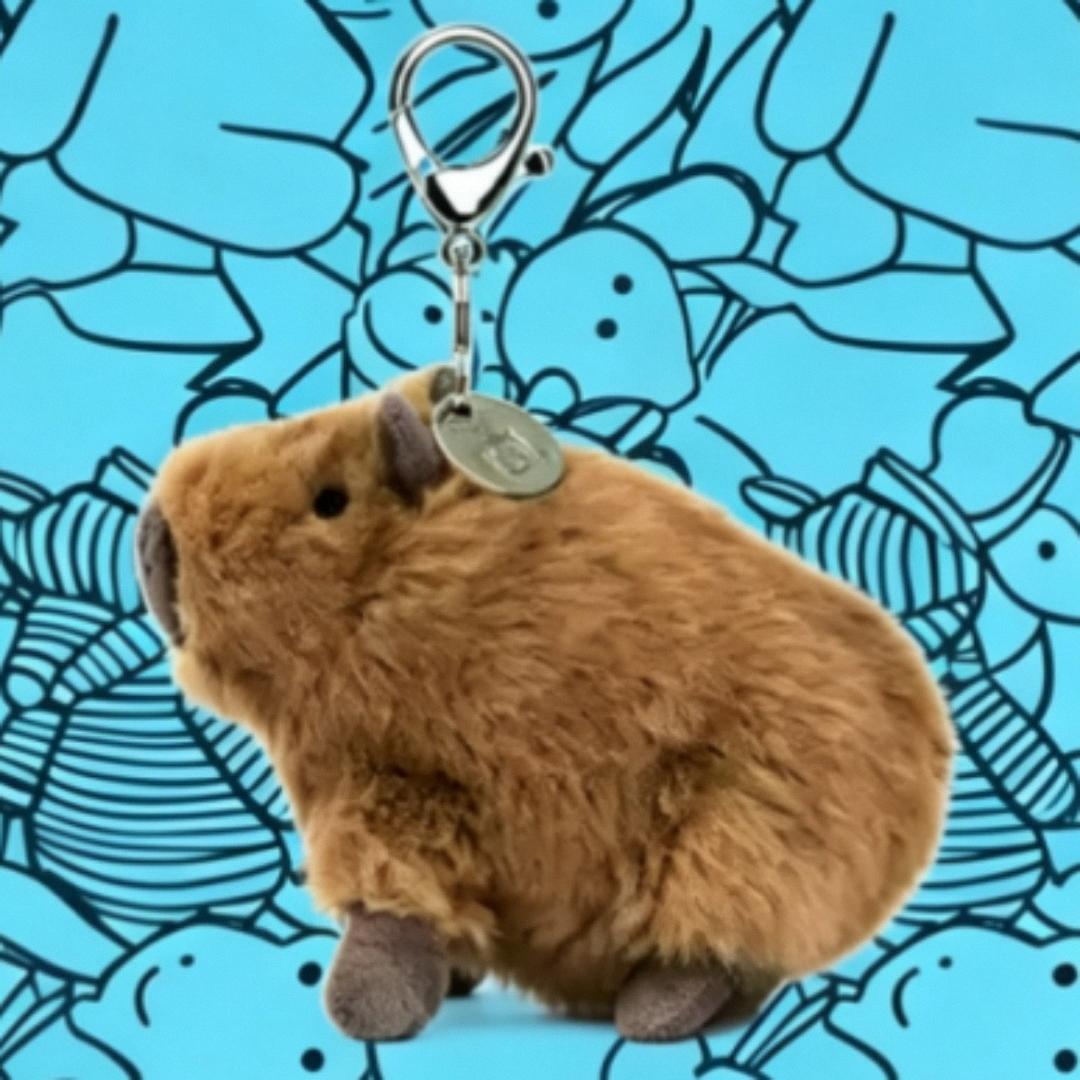 JC Neue Süße Capybara Anhänger Capybara Plüsch Schlüsselanhänger Geburtstag Feiertagsgeschenk dunkelrote
