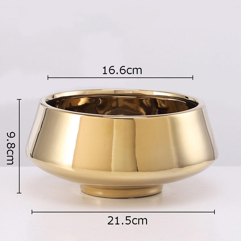 Goldene Keramikblumentöpfe Moderne Dekoration Blumenvase Dekoratives Arrangement Schreibtischdekoration Vergoldete Vasen Hausgartendekoration