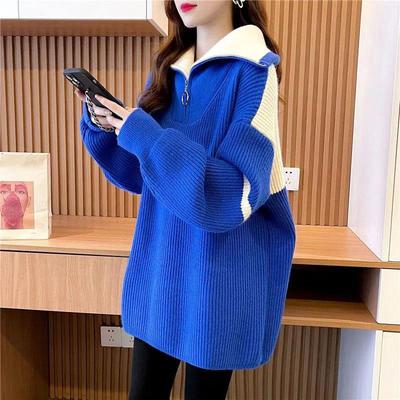Thickened Sweatshirt Women Medium-high Collar Sweater Female Long Paragraph Autumn and Winter Large Yards Warm Inside Take Loose Casual Tops