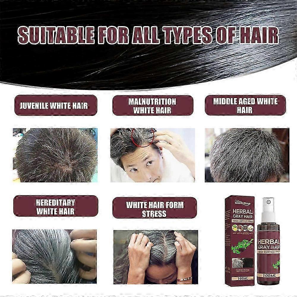 Herbal Grey Hair Spray Quick Effect Gentle Natural Herbal Remove Grey Hair