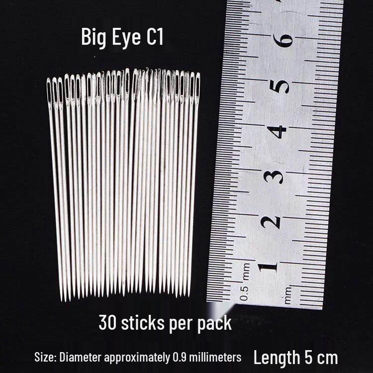 Steel Sewing Needles: Large & Small Eye, Long Needles for Quilts, Clothes, Cross Stitch, Embroidery