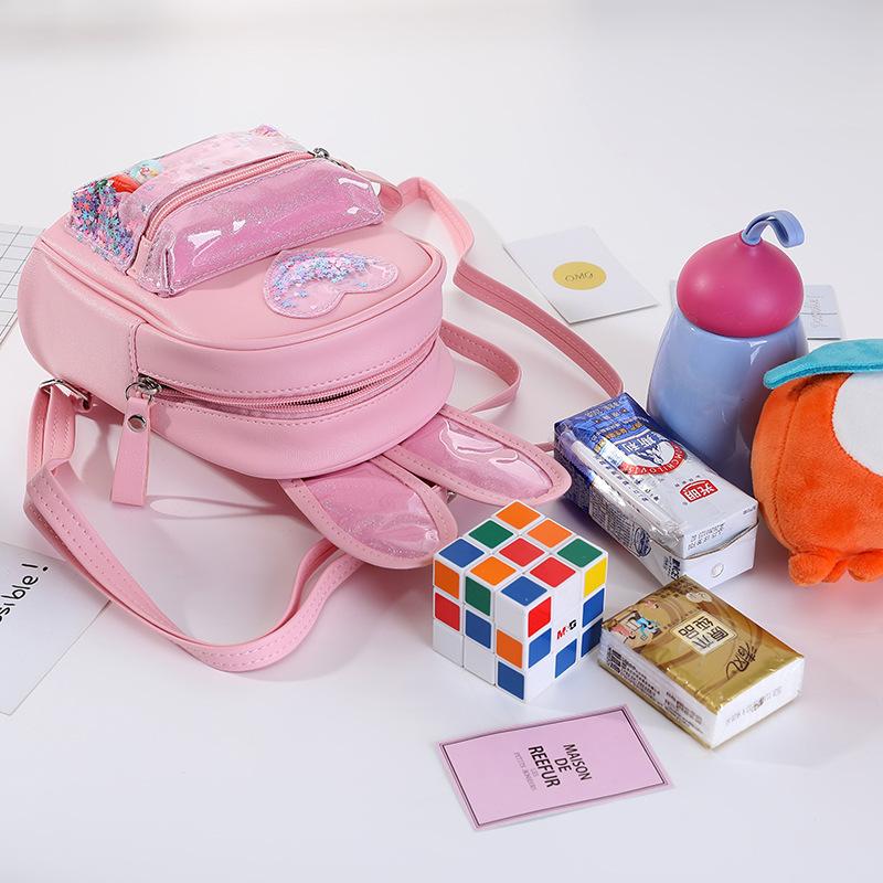 New Children'S Backpack Fashionable Sequined Cute Rabbit Mini Backpack Casual Outing Kindergarten School Bag For Girls