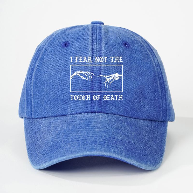 Gothic Skull Letter Printed HandWashed Baseball Cap Unisex Trucker Hat Breathable Adjustable Summer Curved Brim