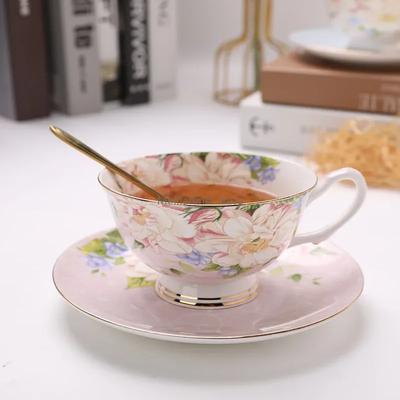 Coffee Cups English British Afternoon Tea Cup  Premium Plates Home Office Cafe Ceramic Coffee Mug Bone Porcelain Cup Gift