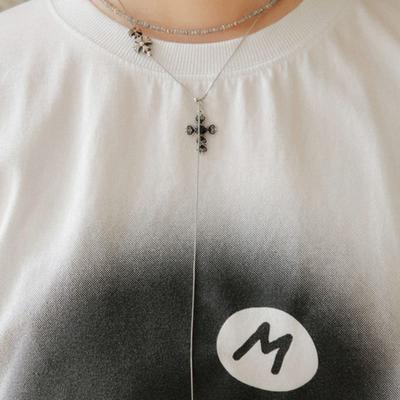 J.Lauren Vintage Cross Surgical Steel Necklace N01145