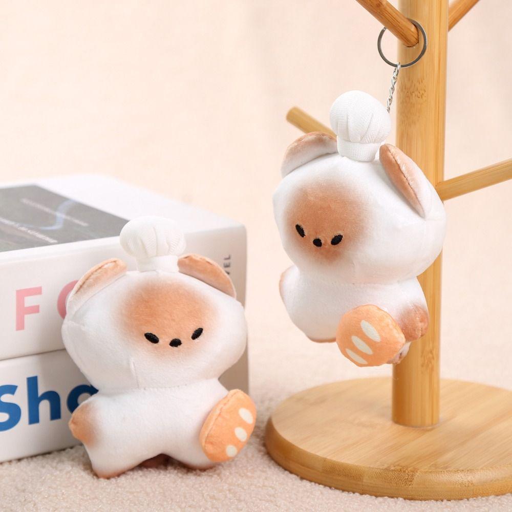 PP Cotton Animal Bread Cat Keychain Collection Stuffed Animal Bag Pendant  Jewelry Accessories
