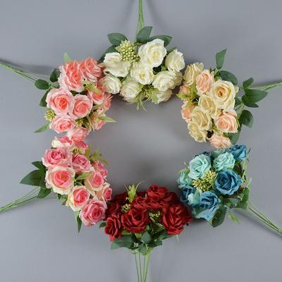 6 Colors Artificial Rose Bouquet Silk Artificial Flowers  Wedding Decoration Flowers