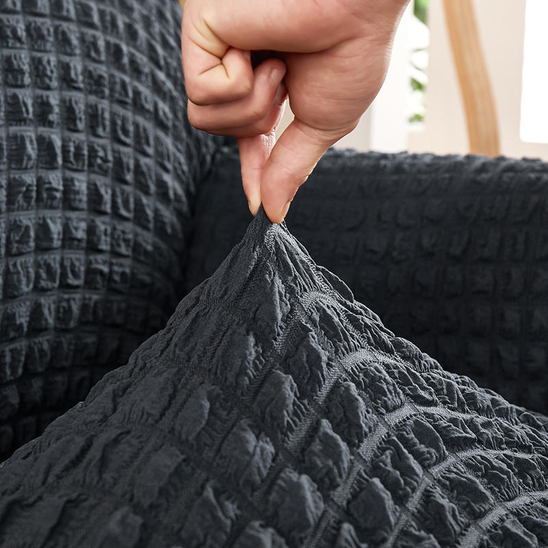 1/2/3/4 Seater Ruffled Seersucker Sofa Cover for Living Room Thick Elastic Solid Stretch Couch Slipcovers Sofa Armchair Covers