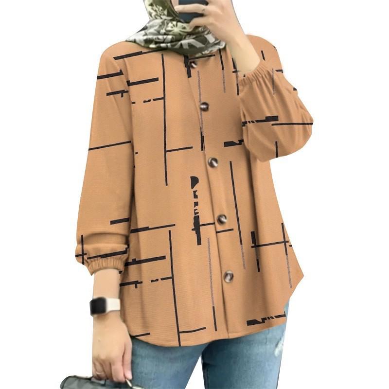 Women's Muslim Floral Puff Sleeve Shirt - New Fashion Arrival