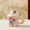 Cute Duck Mug High Looking Ceramic Water Cup with Lid To Send Girls Couple Cup Squid Cup Birthday Gift