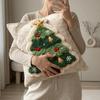1pc Plush Cushion Cover Polyester 2D Flat Pillowcase Vintage Christmas Pillow Cover Sofa