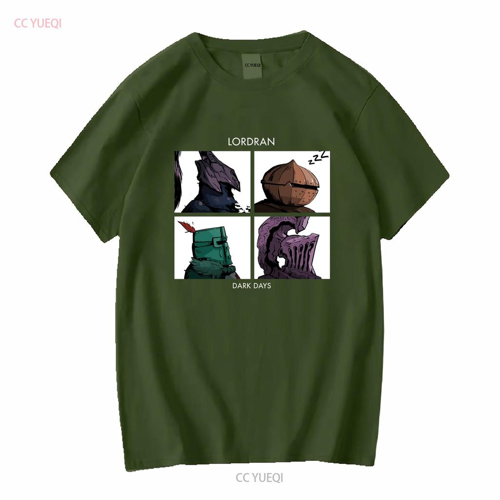 Lordran Dark Souls Days T Shirt Regular Fit Crew Neck Cotton S M 5XL Long or Short Sleeves Vintage Washed Homme