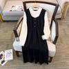 Plus Size Women's Sweater Dress, Bust 150/160, Loose Fit, Long Round Neck, 200/350 Jin, 300 Jin Capacity, Style 8035