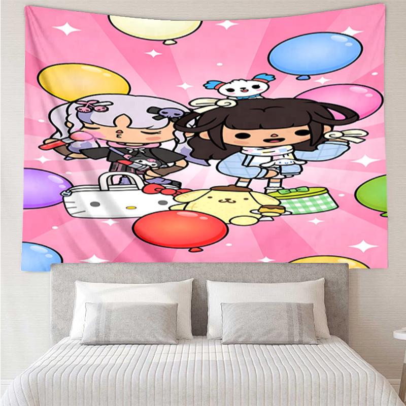 Personaggi del Gioco Toca Boca in Rete Arazzo Decorazione per Stanza Appeso a Parete per Soggiorno Camera da Letto, dormitorio, Regali di Compleanno e Natale