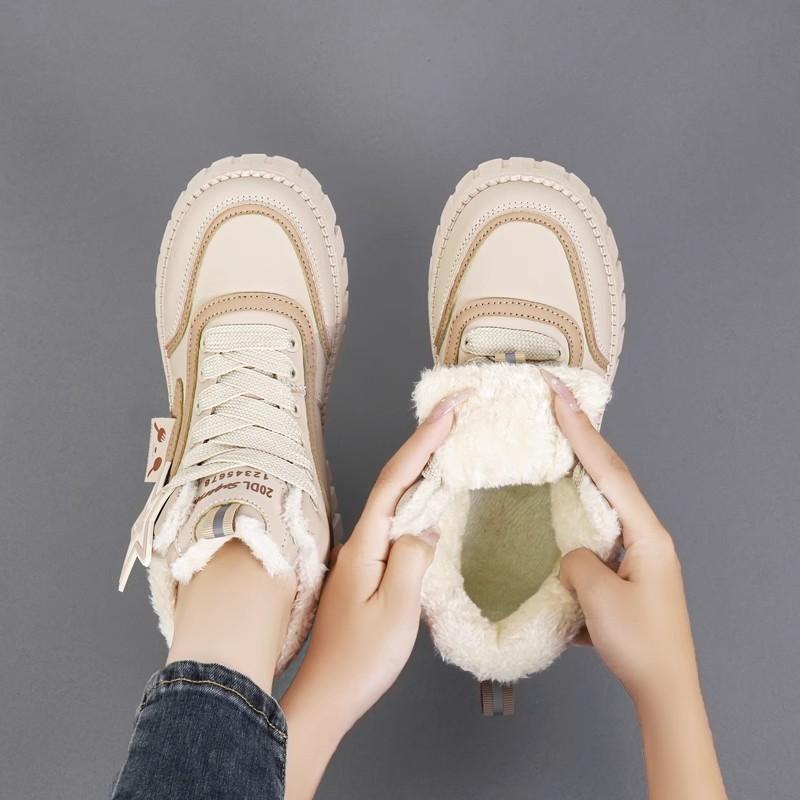 Winter Women's Fleece Thickened Warm Shoes Casual Snow Boots