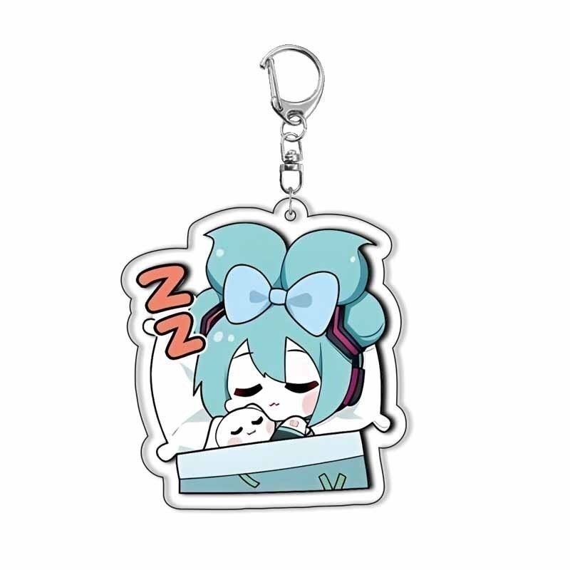 Sleutelhanger Schattige Cartoon Anime Acryl Sleutelhanger Hanger Tas Bedeltje voor Vrouwen Meisjes Tieners Fans Cadeau Acryl Sleutelhanger white