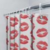 Red Lips Waterproof Shower Curtain Red Lipstick Pattern Bath Rug Decoration For Bathroom Accessories Set White Background One Si