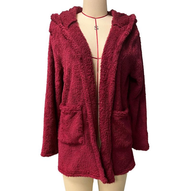 Women's Casual Solid Color Print Autumn Winter Long Sleeve Jackets & Coats