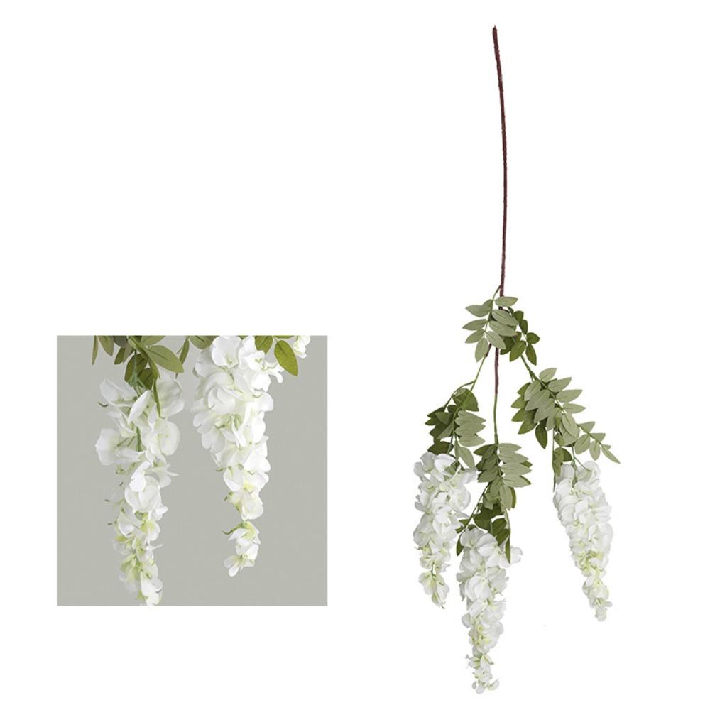 Silk Fabric Artificial Wisteria Branch Shape Fake Flower Vine Wisteria Flower Branch Party Event