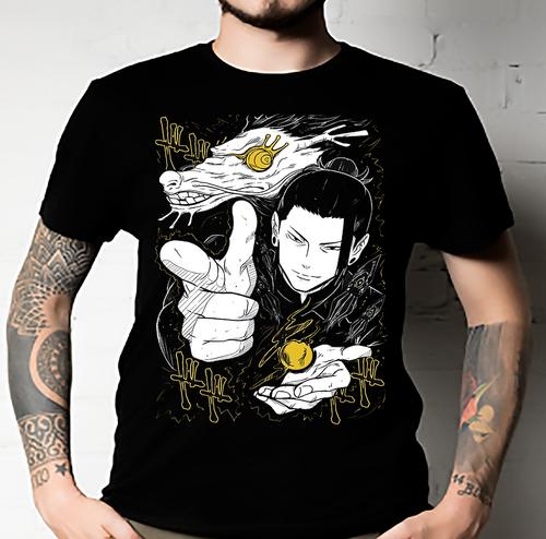 Suguru Geto T-Shirt Jujutsu Kaisen Getou Jjk Horror Anime Black Unisex All Sizes S разноцветный