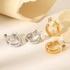 Bestseller C-förmige Edelstahl-Ohrringe für Damen, Perlenstecker, modischer eleganter High-End-Titanstahl-Ohrschmuck