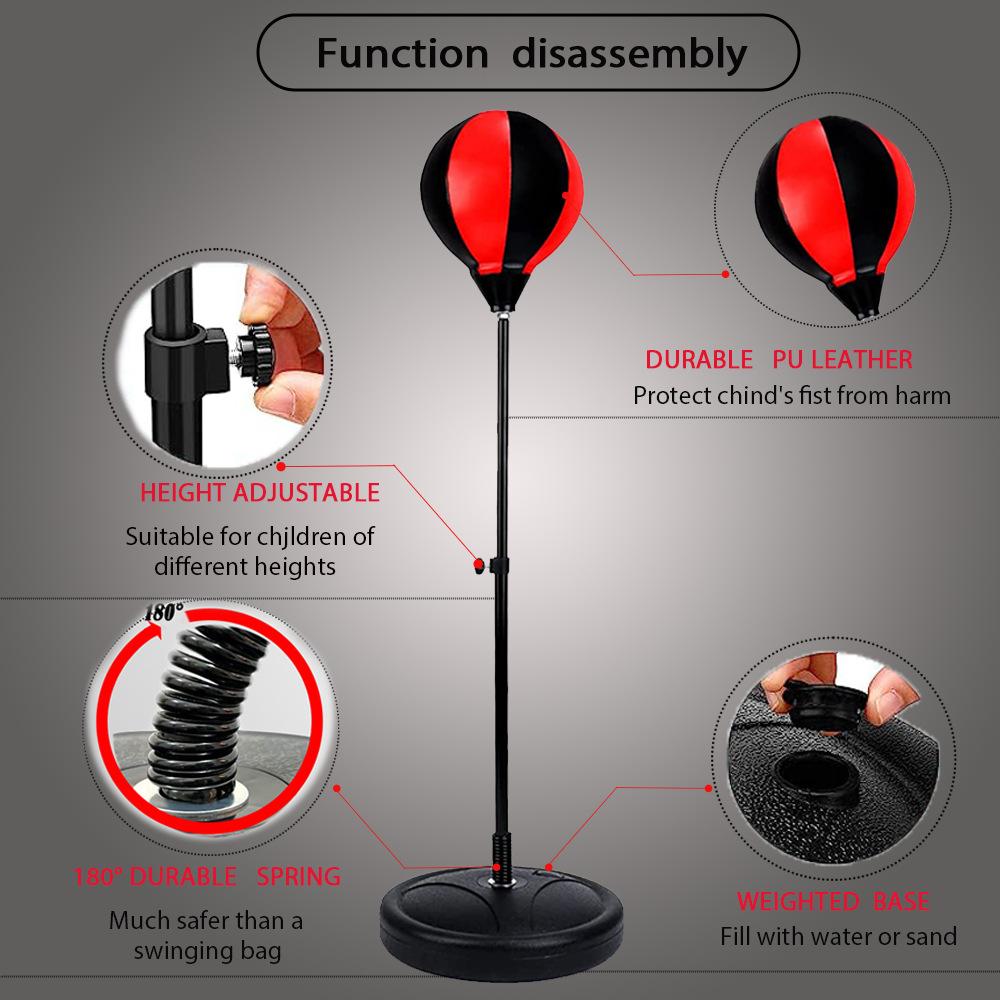 Children'S Boxing Sports Toys Standing Inflatable Boxing Speedball With Gloves Adjustable Height 1.1/1.25M Outdoor Indoor Game