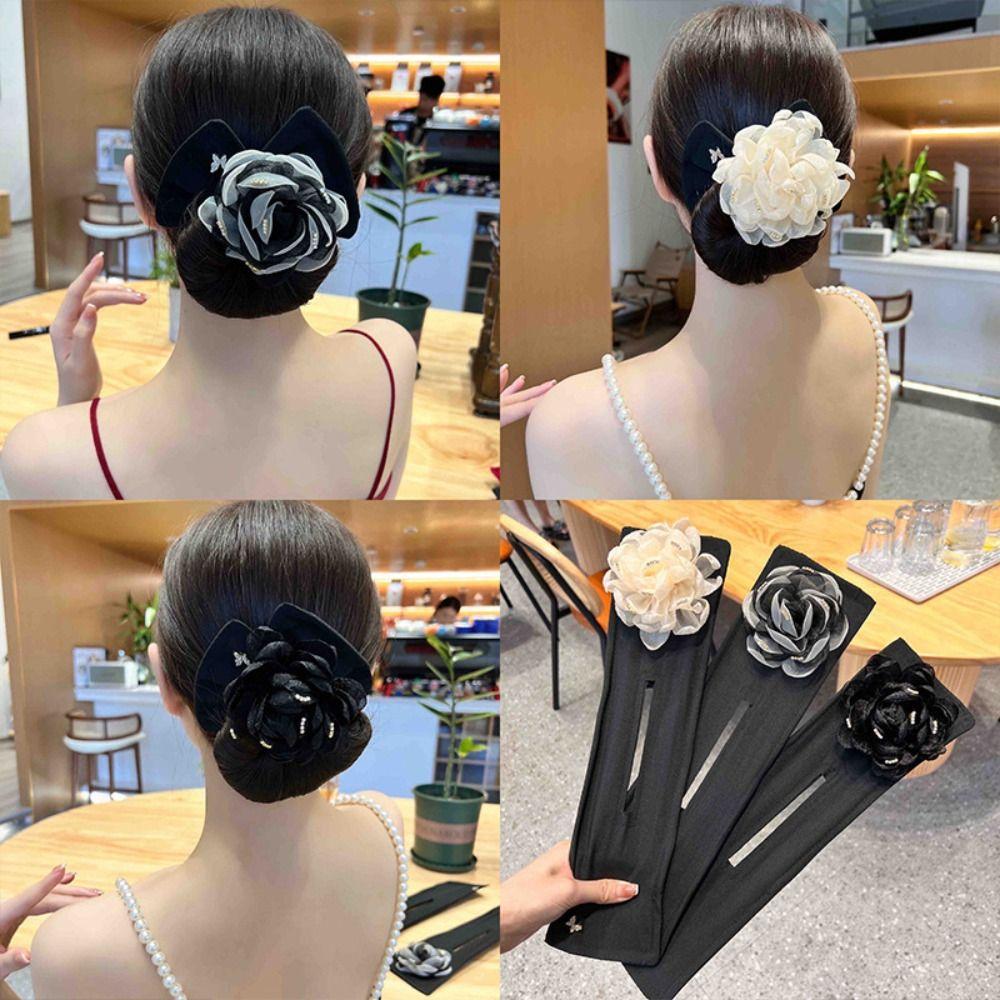 

Non-slip Hair Bun Maker Flexible Twist Hairstyle Bun Exquisite Lazy Hair Curler Women Girls Black