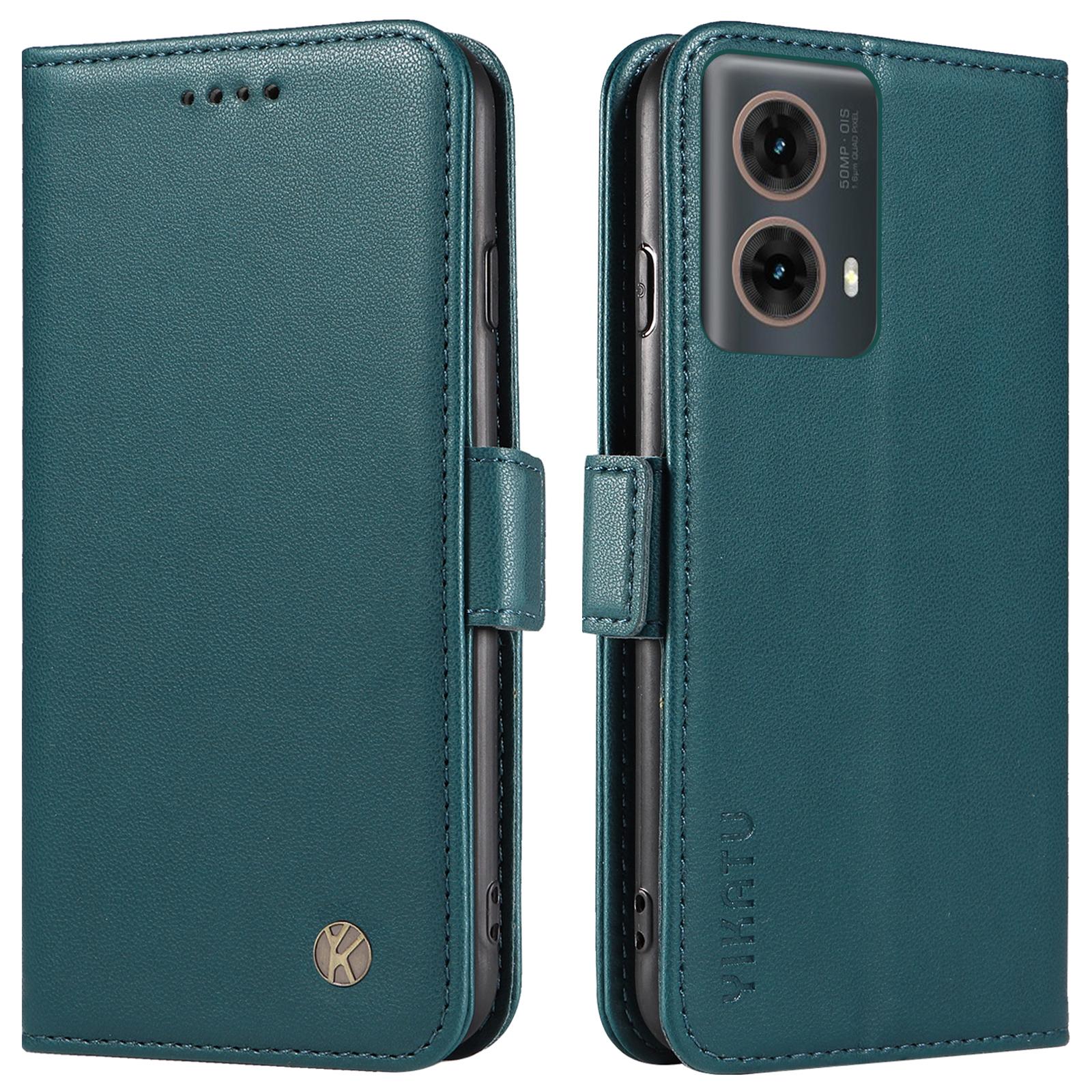 

For Motorola Moto G85 5G/S50 Neo 5G Case PU Leather Phone Cover with Wallet Stand Green