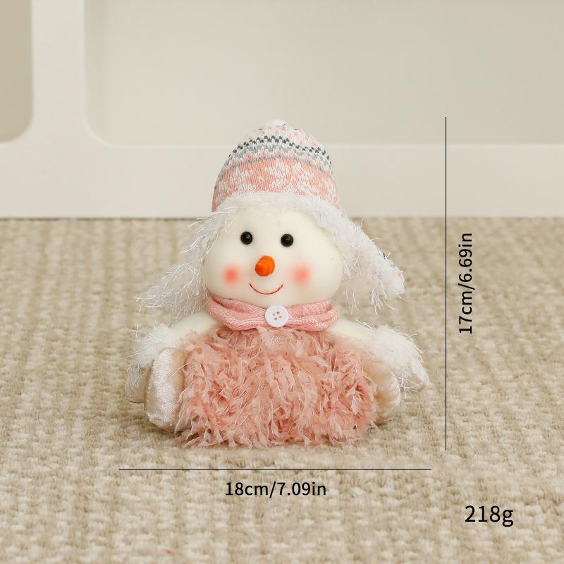 Christmas Pink Snowman & Gnome Ornament Set - Faceless Doll Decoration Gnome Old Man