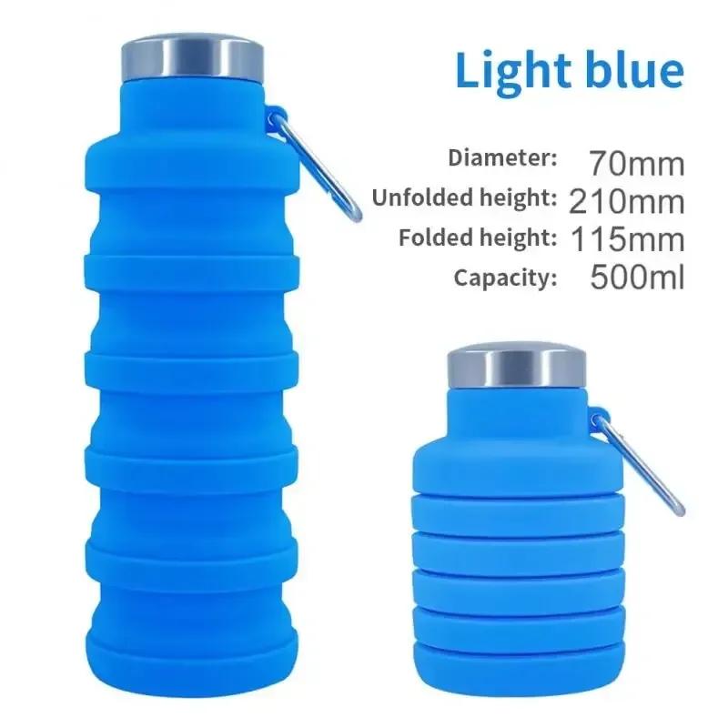 Taza de Agua de Silicona Botella de Agua para Exterior Plegable Portátil Reutilizable Vaso Telescópico Botella de Agua de Viaje para viajes deportivos al aire libre